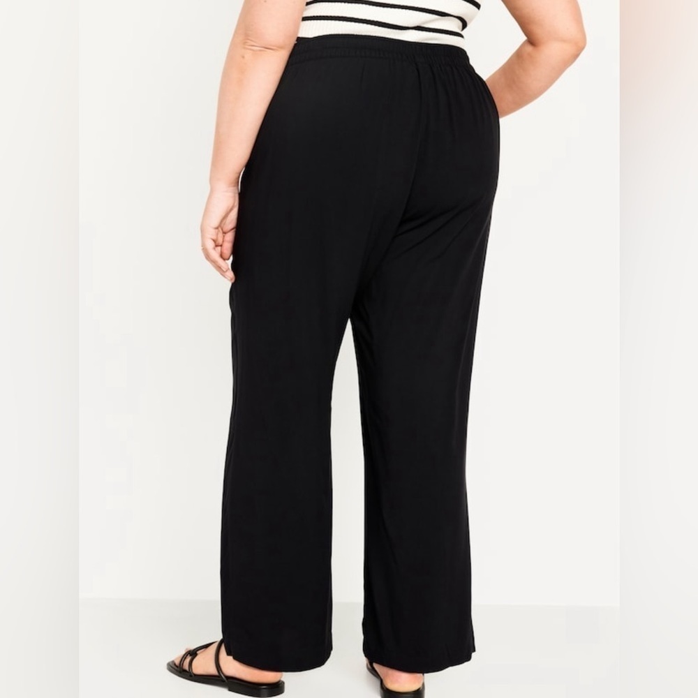 NWT! Old Navy Black High-Waisted Playa Soft-Spun Wide-Leg Pants 🛝 - Picture 8 of 10